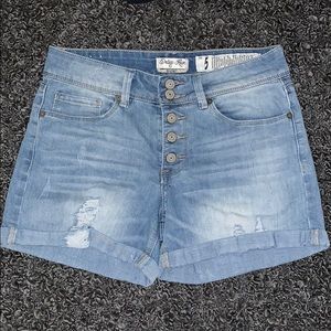 Faded blue jean shorts